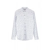 Moda Gömlek Yaka Geometrik Uzun Kol Desenli Slim Fit Erkek Erkek Gömlek