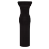 Women Fashion Stylish Midi Length Carmen Collar Fitted Dress