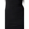 Women Fashion Stylish Midi Length Carmen Collar Fitted Dress
