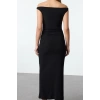 Women Fashion Stylish Midi Length Carmen Collar Fitted Dress