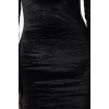Women Fashion Stylish Mini Length Asymmetrical Neck Fitted Bodycon Velvet Knitted Short Dress