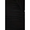 Kadın Moda Şık Midi Boy Asimetrik Yaka Fitted Fırfır Detaylı Tek Kol Örme Elbise
