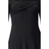 Women Fashion Stylish Midi Length Asymmetrical Neck Fitted A-Line Knitted Dress