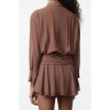 Women Fashion Stylish Mini Length Shirt Collar Fitted A-Line Ruffle Detailed Chiffon Woven Short Dress