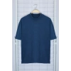 New Season Comfortable Cotton Stand Collar Short Sleeve Plain Patterned Casual T-Shirt