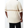 New Season Oversize Cotton Crew Neck Short Sleeve Ethnic Patterned Casual Plus Size T-Shirt