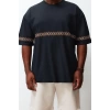 New Season Oversize Cotton Crew Neck Short Sleeve Ethnic Patterned Casual Plus Size T-Shirt