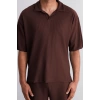 New Season Oversize Polyester Polo Collar Short Sleeve Textured Patterned Casual Plus Size T-Shirt
