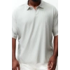 New Season Oversize Polyester Polo Collar Short Sleeve Textured Patterned Casual Plus Size T-Shirt
