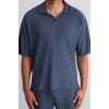 New Season Oversize Polyester Polo Collar Short Sleeve Textured Patterned Casual Plus Size T-Shirt