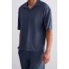 New Season Oversize Polyester Polo Collar Short Sleeve Textured Patterned Casual Plus Size T-Shirt