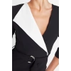 Women Fashion Stylish Mini Length Jacket Collar Regular Belted Double Breasted Woven Dress