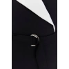 Women Fashion Stylish Mini Length Jacket Collar Regular Belted Double Breasted Woven Dress