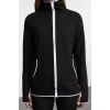 Kadın Kapüşonlu Reglan Kol Beyaz Biye ve Baş Parmak Delik Detaylı Örme Spor Sweatshirt