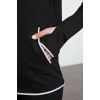Kadın Kapüşonlu Reglan Kol Beyaz Biye ve Baş Parmak Delik Detaylı Örme Spor Sweatshirt