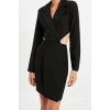 Women Fashion Stylish Mini Length Jacket Collar Fitted Woven Cut-Out Detail Jacket Dress