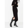 Womens Fashion Stylish Wide Leg Crop Length Long Sleeve Crop Basic Skirted Knitwear Bottom-Top Set