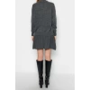 Womens Fashion Stylish Wide Leg Regular Length Long Sleeve Pleated Skirted Knitwear Top-Bottom Set