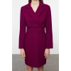 Women Fashion Stylish Mini Length Jacket Collar Regular Woven Dress