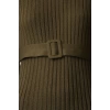 Women Fashion Stylish Midi Length Boat Neck Regular Knitted Belted Dress