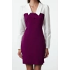 Women Fashion Stylish Mini Length Shirt Collar Fitted Plain Bodycon Woven Dress Woven Dress