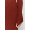 Women Fashion Stylish Mini Length Stand Collar Slim Knitwear Basic Dress