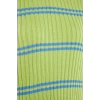 Women Fashion Stylish Stand Collar Raglan Sleeve Regular Striped Knitwear Sweater