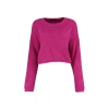 Women Fashion Stylish Crew Neck Low Sleeve Crop Wide Fit Knitwear Sweater