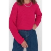 Women Fashion Stylish Crew Neck Low Sleeve Crop Wide Fit Knitwear Sweater