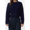 Women Fashion Stylish Crew Neck Low Sleeve Crop Wide Fit Knitwear Sweater