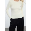 Women Fashion Stylish Crew Neck Standard Sleeve Regular Basic Knitwear Sweater