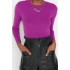 Women Fashion Stylish Crew Neck Standard Sleeve Regular Basic Knitwear Sweater