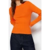 Women Fashion Stylish Crew Neck Standard Sleeve Regular Basic Knitwear Sweater