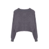 Women Fashion Stylish Crew Neck Low Sleeve Crop Super Basic Knitwear Sweater