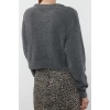 Women Fashion Stylish Crew Neck Low Sleeve Crop Super Basic Knitwear Sweater