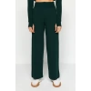 Womens Fashion Stylish Tube Leg Crop Length Long Sleeve Crop Finger Detailed Knitwear Top-Bottom Set