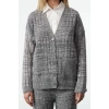 Womens Fashion Stylish Regular Length Long Sleeve Wide Pattern Gradient Knitwear Cardigan-Pants Bottom-Top Set
