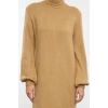 Women Fashion Stylish Midi Length Turtleneck Regular Knitwear Soft Textured Sweater Dress