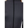 Women Fashion Stylish Mini Length Stand Collar Slim Brown Knitwear Contrast Color Dress