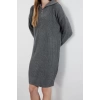 Kadın Moda Şık Mini Boy Dik Yaka Regular Triko Fermuarlı Elbise