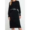 Women Fashion Stylish Maxi Length Stand Collar Regular Knitwear Premium Yarn Special Yarn Dress