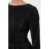 Womens Fashion Midi Length Boat Neck Regular Premium Pleated Fabric Flare Sleeve Detail A-Line Knitted Dress
