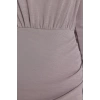 Kadın Moda Şık Mini Boy Kayık Yaka Slim Premium Dokulu Krep Drape Detaylı Örme Elbise