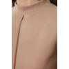Kadın Moda Şık Mini Boy Dik Yaka Regular A Kesim Çan Form Selanik Triko Görünümlü Örme Elbise