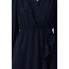 Women Fashion Stylish Mini Length Double Breasted Regular Belted Woven Flounce Dress