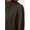 Kadın Moda Şık Mini Boy Dik Yaka Fitted A Kesim Astarlı Şifon Dokuma Elbise
