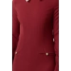 Kadın Moda Şık Mini Boy Gömlek Yaka Regular Yaka Detaylı Dokuma Elbise