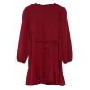 Women Fashion Stylish Mini Length Crew Neck Regular Belted Plain Woven Dress