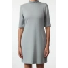 Women Fashion Mini Length Crew Neck Slim Stone Detailed Skater Waist Open Short Sleeve Knitted Pencil Dress