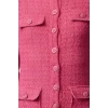 Kadın Moda Şık Mini Boy Bisiklet Yaka Regular Pink Düz Kesim Tüvit Ceket Dokuma Elbise